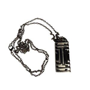 Tory Burch For Fitbit Fret Pendant BLACK Necklace Non Boxed